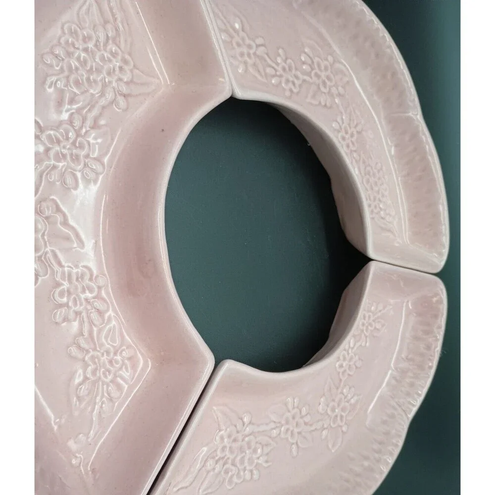 Vintage California Pottery Pink Blossoms Serving Dishes 503-5
